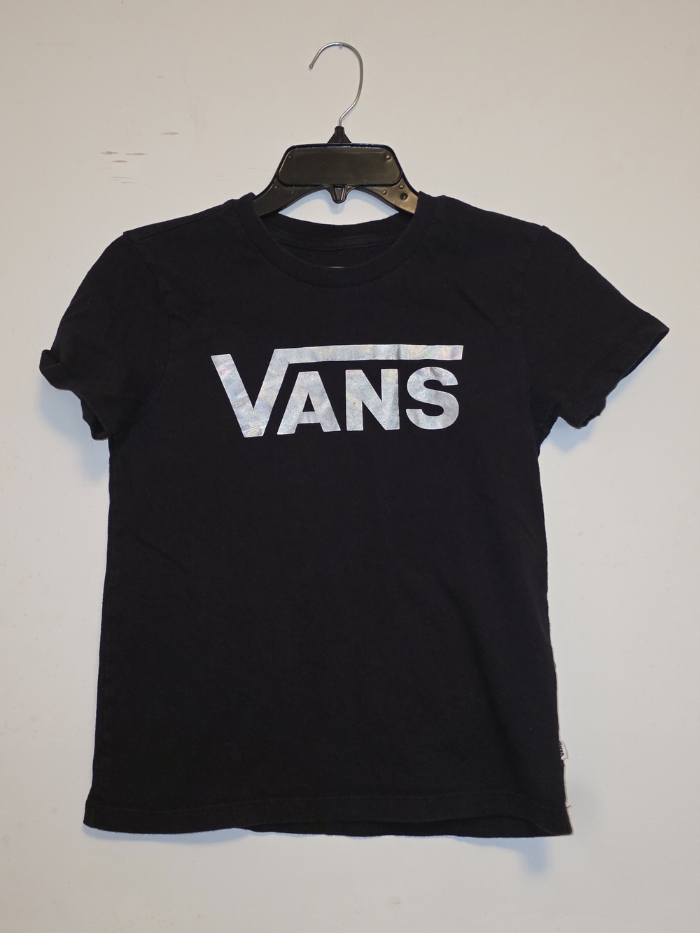 Vans Black Short Sleeve Tee with Iridescent Logo